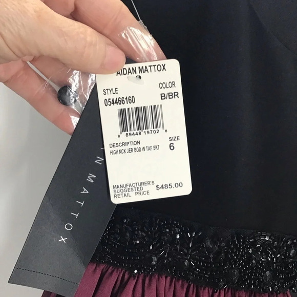 Aidan Mattox Embillished Jersey Taffeta Ballgown Holiday Party NWT Size 6 - Picture 14 of 16